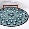 Homeroots 6 ft. Round Blue & White Floral Feathers Area Rug 396199 - alternate 6